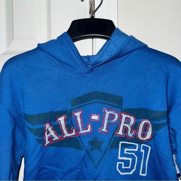 Hanes Other - NWT Hanes Boys' XL (14-16) EcoSmart Fleece Hoodie Blue "ALL PRO 51" Graphic